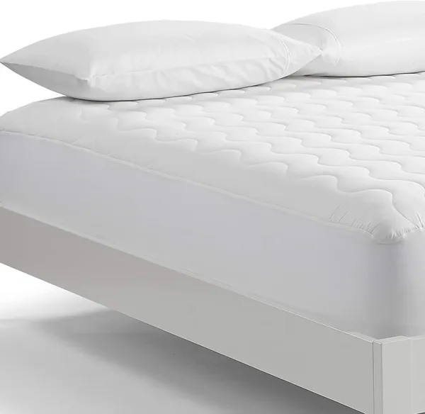 Orindream Air Dry Basic Microfiber Fill Cooling Fitted Mattress Pad Cover, Queen, White