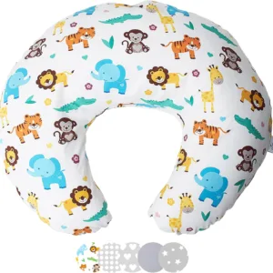 100% Cotton Breastfeeding Pillow Cover, Ergonomic Nursing Pillows for Breastfeeding, Machine-Washable Baby Pillow, Breastfeeding Pillows & Breastfeeding Essentials