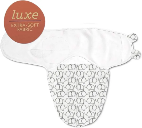 Orindream Luxe Easy Change Swaddle, Ellie Elephant/Triangle Grey, Small/Medium (0-3 Months)
