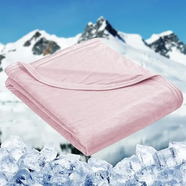 Cooling Blankets for Hot Sleepers - Summer Blanket Thin Lightweight Breathable Soft Double Side Enhanced Blanket for Bed Couch Sofa, Keep Cool for Night Sweats (Pink, 60 x 80 inches)