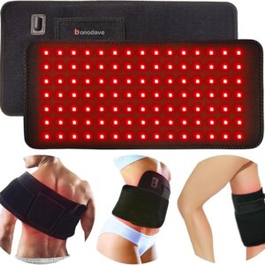 Red Light Therapy Infrared Light Therapy Pad for Body Pain NIR Deep Therapy for Back Knee Hands Feet Relief Portable 660nm 850nm Home Heating Light Therapy Wrap Belt Gift for Women Men