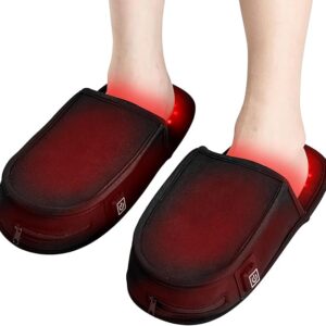 VEVOR Red Light Therapy for Foot, 660nm & 850nm Red Light Therapy Slipper with 240 LEDs & 10 Hz/40 Hz Pulse Mode, Double-Sided LED Light Therapy Shoe for Foot Toe Instep Sole Pain Relief, Muscle Relax